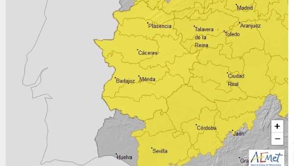 El 112 amplía la alerta amarilla por lluvias a toda Extremadura